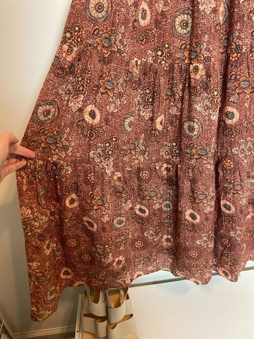 ULLA JOHNSON Cordelia Rosebud Floral Smocked Boho Midi Dress \\ 00 (XS) - Picture 5 of 11